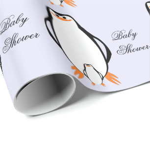 Pinguin Design Personalisierte Babydusche Geschenkpapier