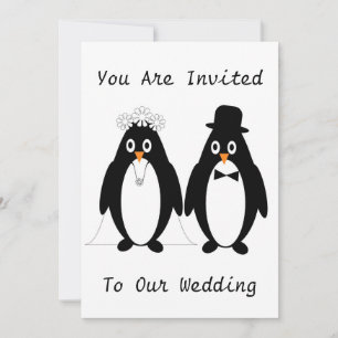 Pinguin Design Wedding Einladung