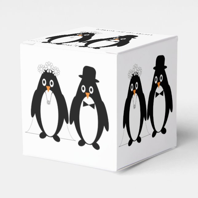 Pinguin Design Wedding Geschenkschachtel (Vorderseite)