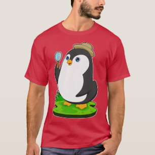 Pinguin Detective Magnifying Glas T-Shirt