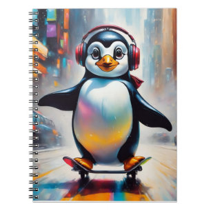 Pinguin Digital Art Malerei Cool Notizblock