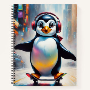 Pinguin Digital Art Malerei Cool Notizbuch