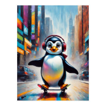 Pinguin Digital Art Malerei Cool