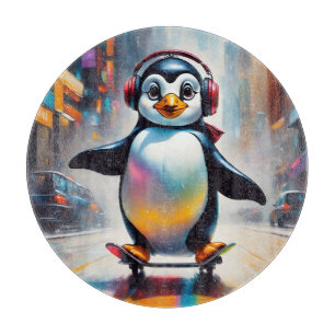 Pinguin Digital Art Malerei Cool Schneidebrett