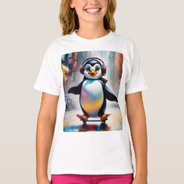 Pinguin Digital Art Malerei Cool T-Shirt