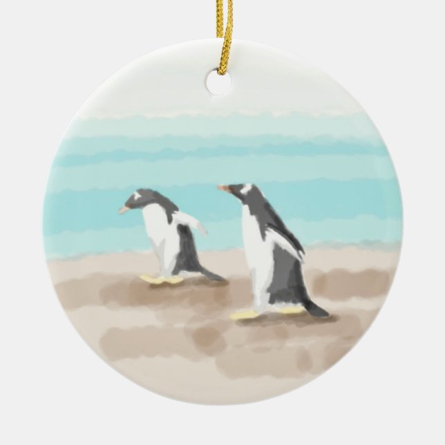Pinguin Duo Circle Ornament (Vorne)