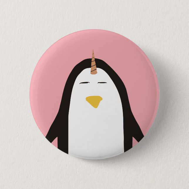 Pinguin-Einhorn Button (Vorderseite)