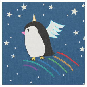 Pinguin-Einhorn-Gewebe Stoff