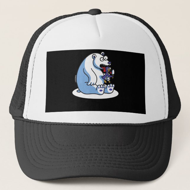 Pinguin-Eiscreme-Tier Lover Truckerkappe (Vorderseite)