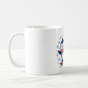 Pinguin Eislaufen Süße Winterkunst Kaffeetasse