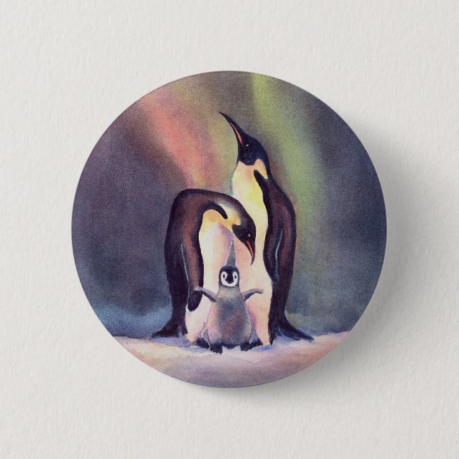 PINGUIN-FAMILIE durch SHARON SHARPE Button (Vorderseite)