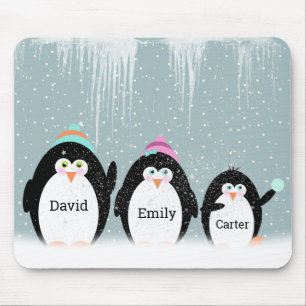 Pinguin-Familie in Schneemusepad Mousepad