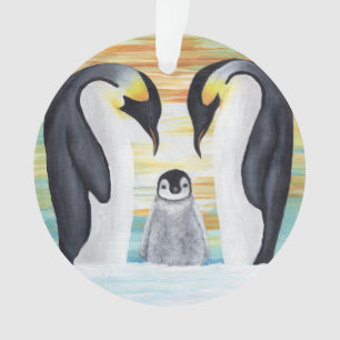 Pinguin-Familie mit Baby-Pinguin Ornament
