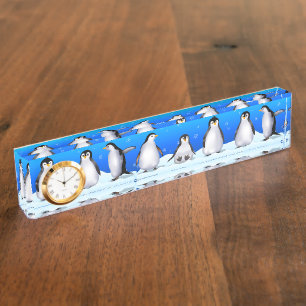 Pinguin-Familie Namensplakette