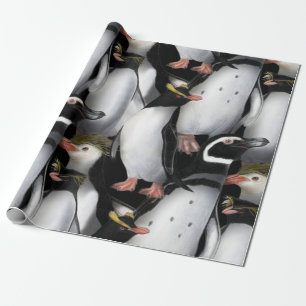 Pinguin Familienfarbenes Verpackungspapier Geschenkpapier