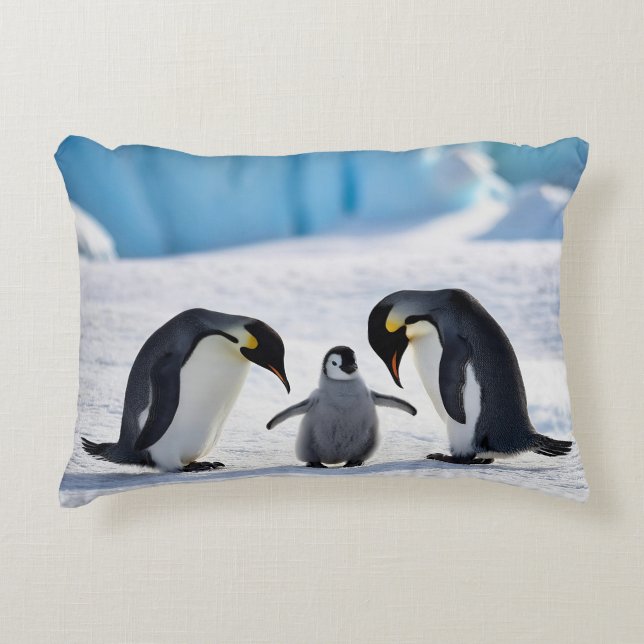Pinguin Family Accent Pillow Dekokissen (Vorderseite)