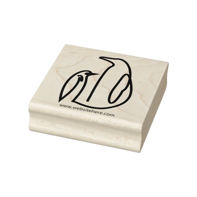 Pinguin Family Line Art Bird Gummistempel (Stempel)