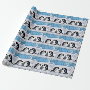 Pinguin Family Wrapping Paper Geschenkpapier