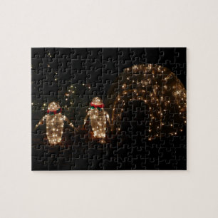 Pinguin-Feiertags-Lichterdisplay Puzzle