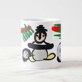 Pinguin-Felsen-Weihnachten  Jumbo-Tasse