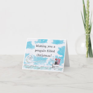 Pinguin Filled Christmas Card Karte