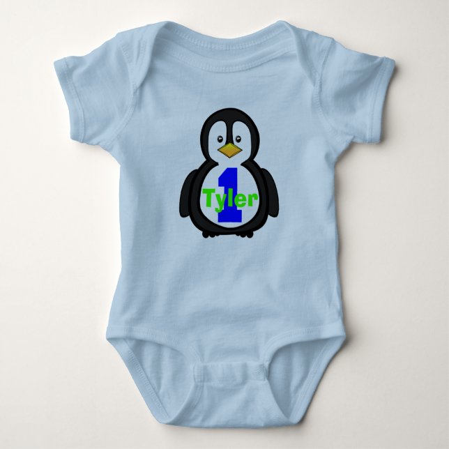 Pinguin First Birthday Boy Shirt (Vorderseite)