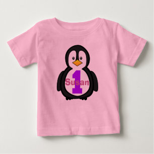 Pinguin First Birthday Girl Shirt