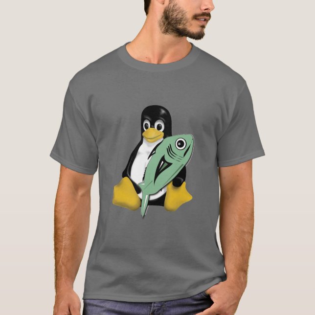 PINGUIN-FISCHE LINUXS TUX T-Shirt (Vorderseite)