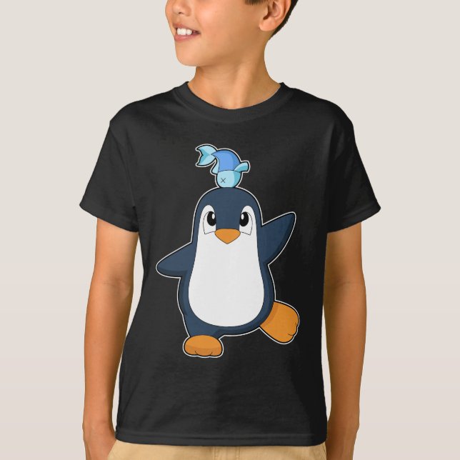Pinguin Fish Balancing T-Shirt (Vorderseite)