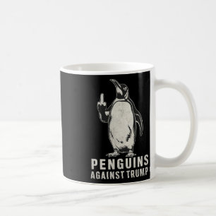 Pinguin Flippers Hoch Mittelfinger Pinguine gegen Kaffeetasse