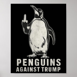 Pinguin Flippers Hoch Mittelfinger Pinguine gegen Poster