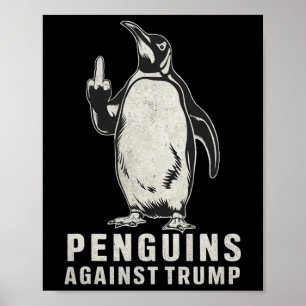 Pinguin Flippers Hoch Mittelfinger Pinguine gegen Poster