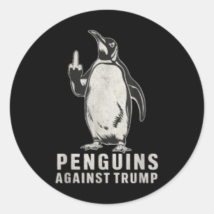 Pinguin Flippers Hoch Mittelfinger Pinguine gegen Runder Aufkleber