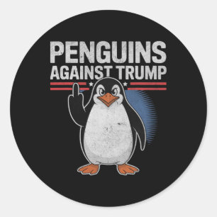 Pinguin Flippers up Anti Trump Resist Pinguine Aga Runder Aufkleber