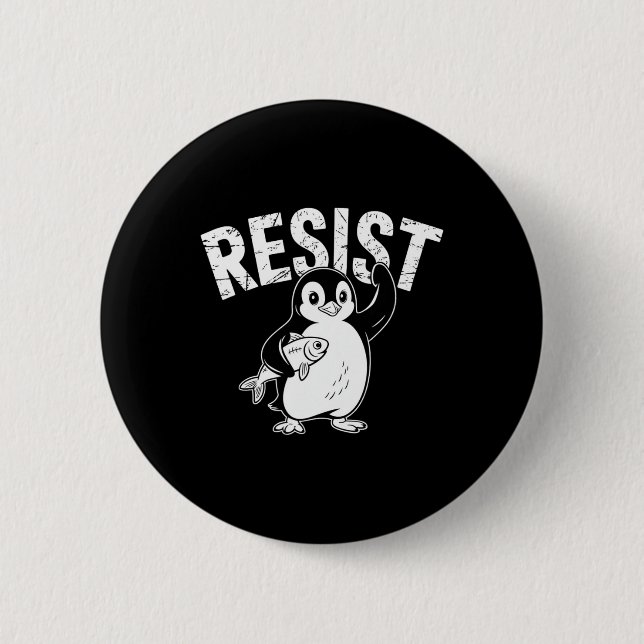 Pinguin Flippers Up widersteht lustigen Pinguinen  Button (Vorderseite)