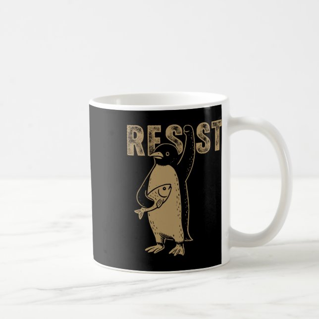 Pinguin Flippers Up widersteht lustigen Pinguinen  Kaffeetasse (Rechts)