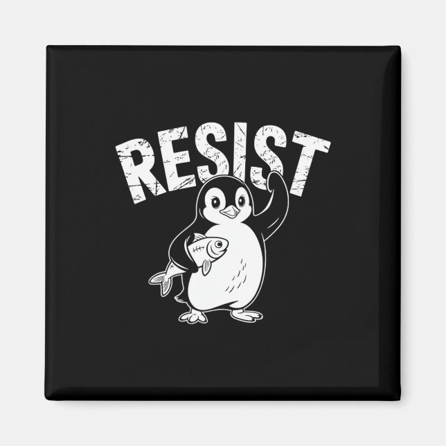 Pinguin Flippers Up widersteht lustigen Pinguinen  Magnet (Vorne)