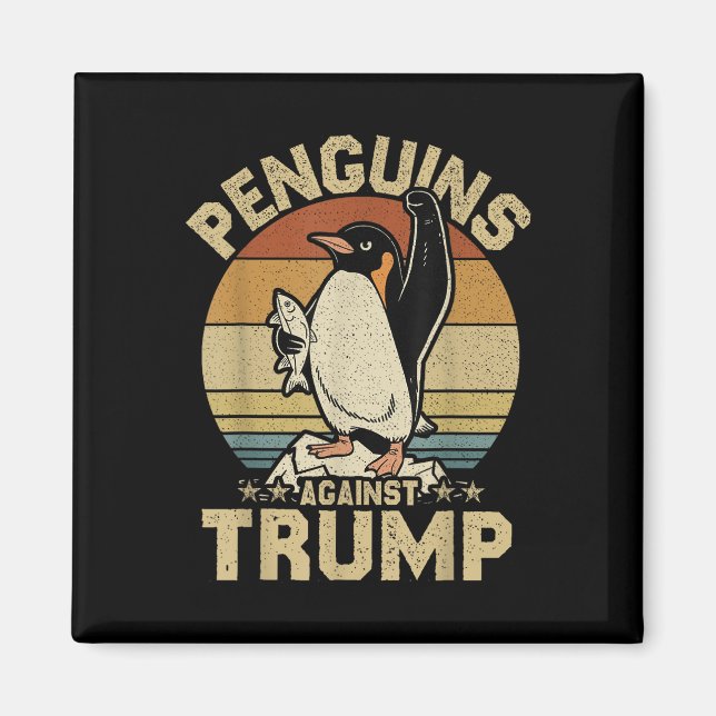 Pinguin Flippers Up widersteht lustigen Pinguinen  Magnet (Vorne)