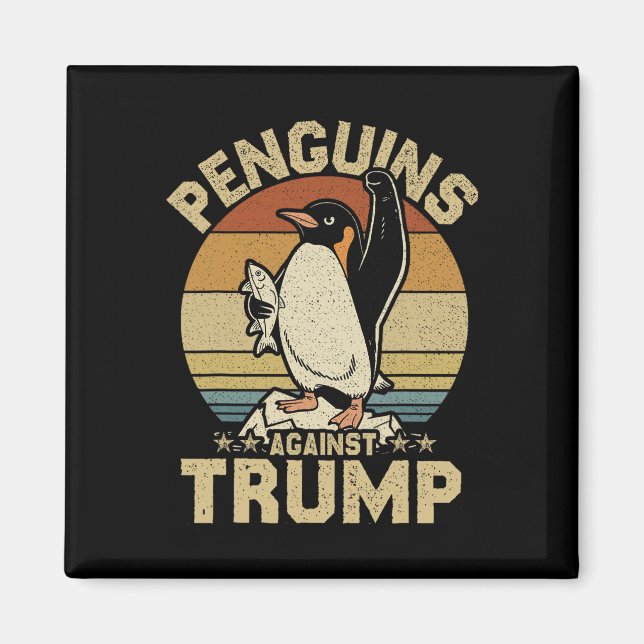 Pinguin Flippers Up widersteht lustigen Pinguinen  Magnet (Vorne)