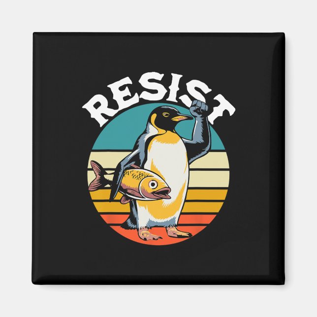 Pinguin Flippers Up widersteht lustigen Pinguinen  Magnet (Vorne)