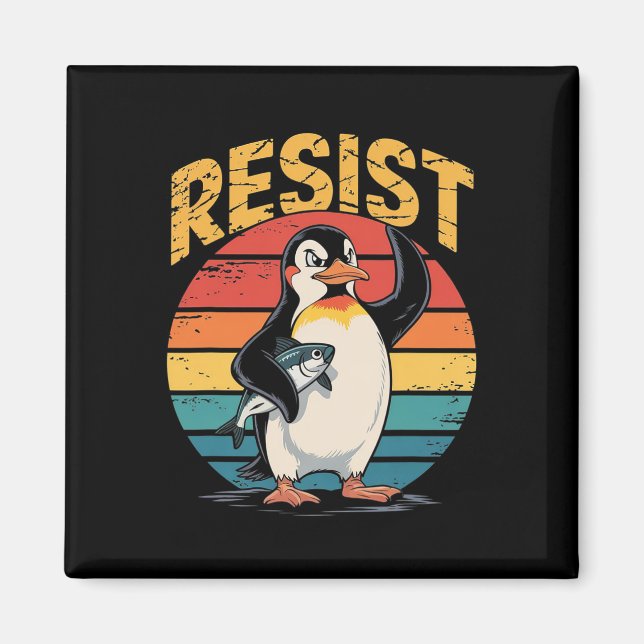 Pinguin Flippers Up widersteht lustigen Pinguinen  Magnet (Vorne)