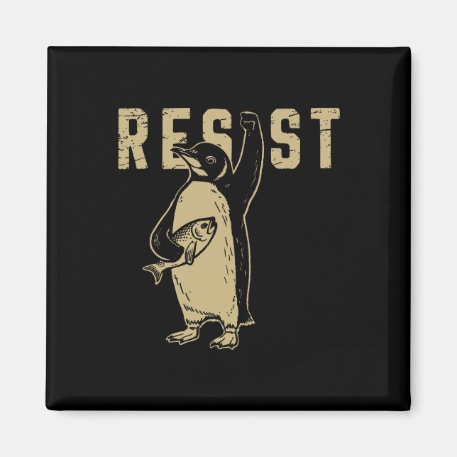 Pinguin Flippers Up widersteht lustigen Pinguinen  Magnet (Vorne)