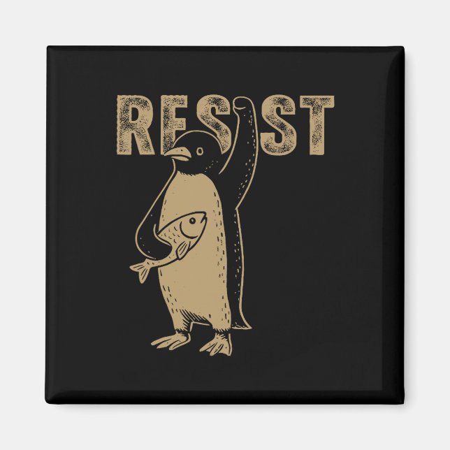 Pinguin Flippers Up widersteht lustigen Pinguinen  Magnet (Vorne)