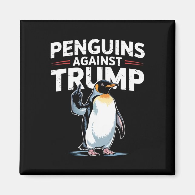 Pinguin Flippers Up widersteht lustigen Pinguinen  Magnet (Vorne)