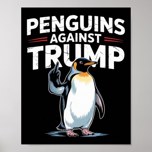 Pinguin Flippers Up widersteht lustigen Pinguinen  Poster (Vorne)