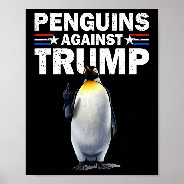 Pinguin Flippers Up widersteht lustigen Pinguinen  Poster (Vorne)