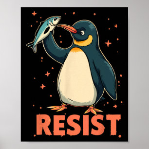 Pinguin Flippers Up widersteht lustigen Pinguinen  Poster