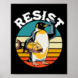 Pinguin Flippers Up widersteht lustigen Pinguinen  Poster