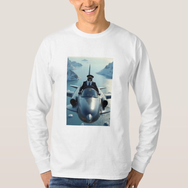 Pinguin Flugzeug Pilot T - Shirt (Vorderseite)