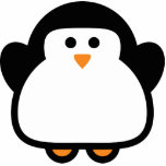 Pinguin Freistehende Fotoskulptur<br><div class="desc">Adorable Pinguin will,  sich ins Herz zu wickeln. Schwarz,  weiß,  orange und rot.</div>